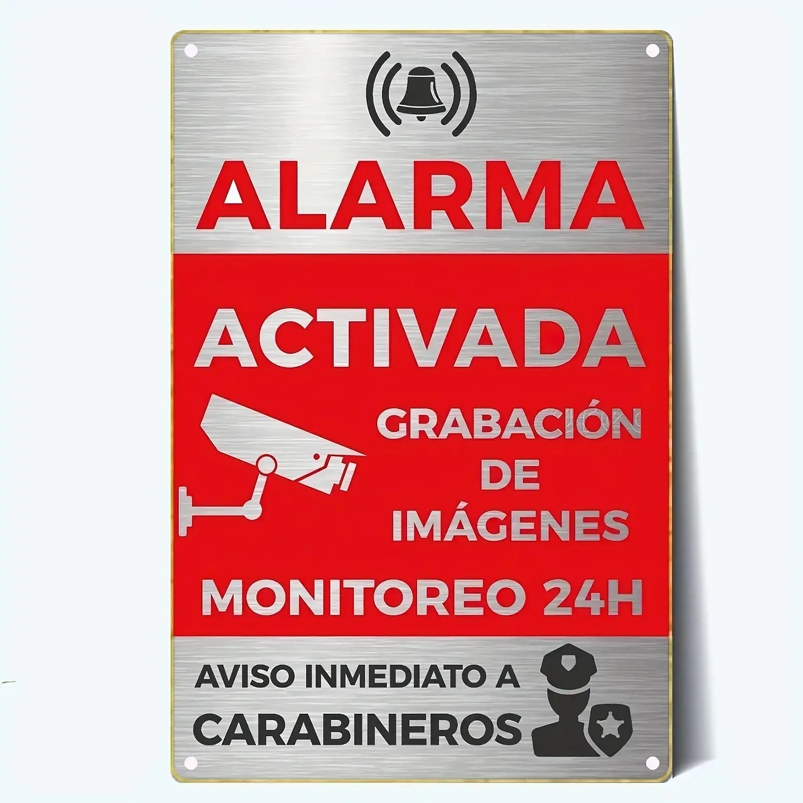 Home Security Logo - Spanish Security Alarm Sign 
