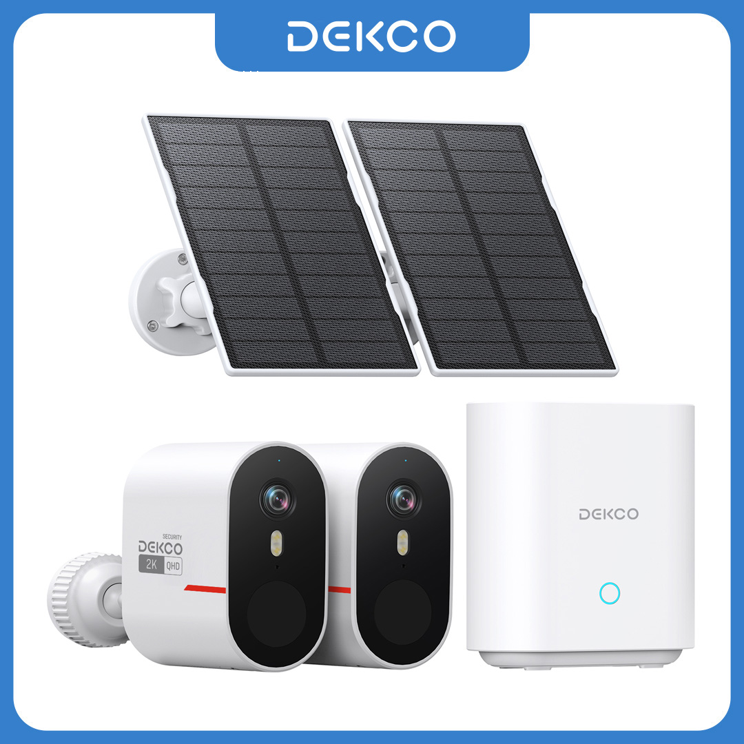 Home Security Cameras Wireless - Dekco 3MP WiFi Solar Camera System