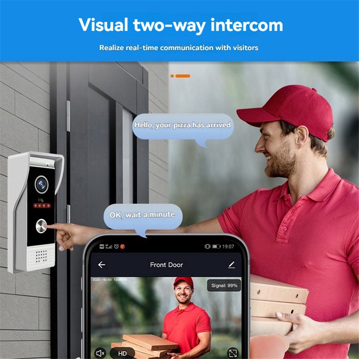 Home Security Uk - [T28C] TUYA Wifi Video Doorbell Intercom