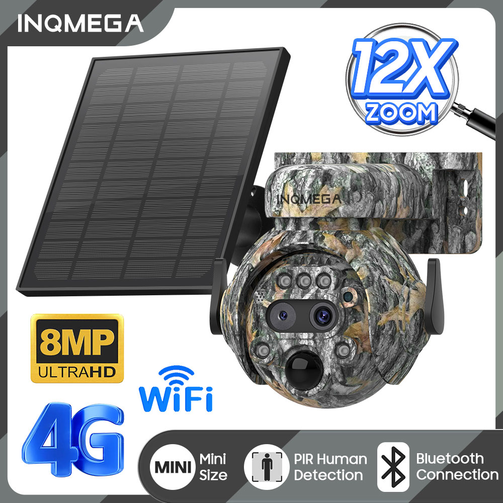 Home Security Cameras Wireless - INQMEGA 8MP Solar Powered Camera 4K