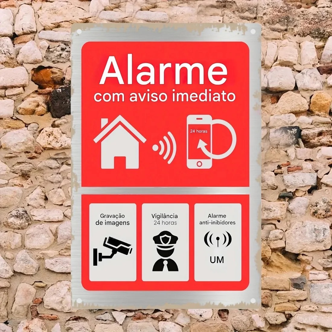Home Security Logo - 2D Flat Vintage Alarma De Seguridad