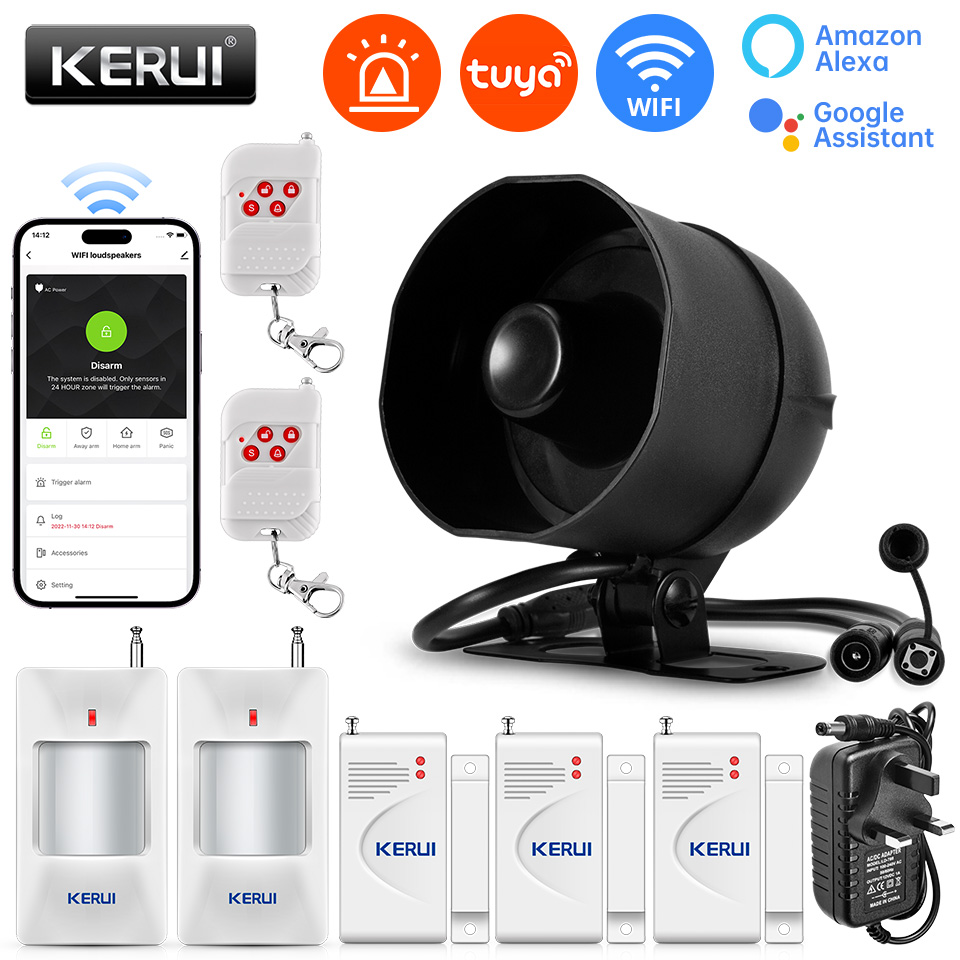Home Zone Security App - KERUI 120db Loud Sound Alarm System