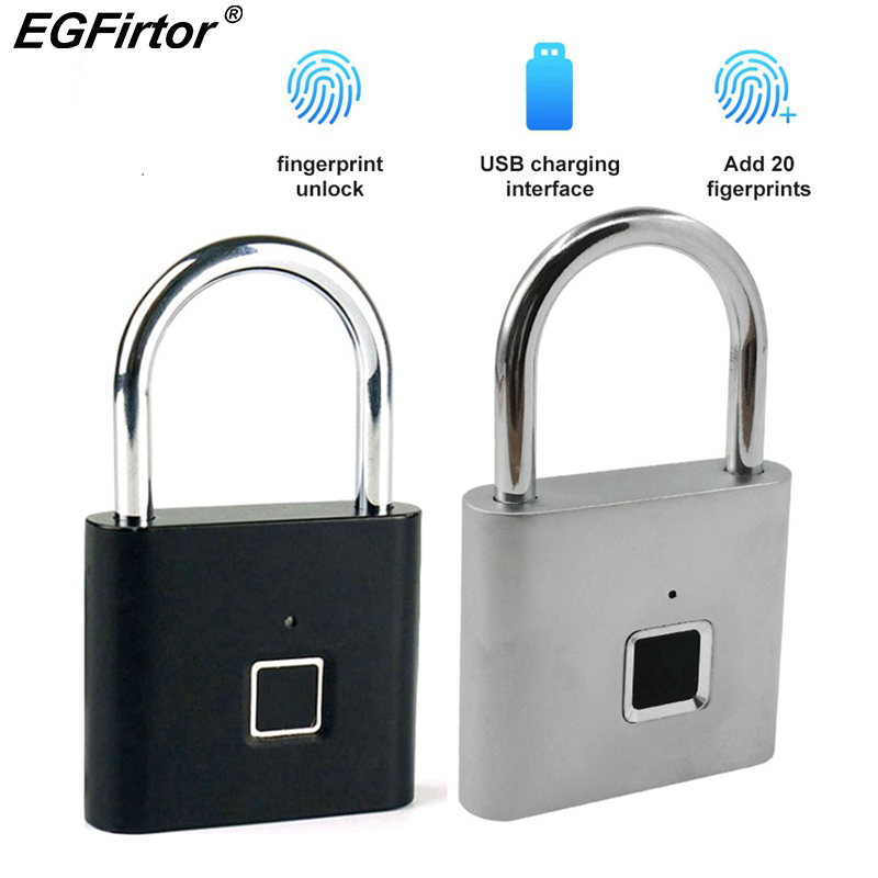 Home Security Battery - Biometric Door Lock Keyless Fingerprint Padlock
