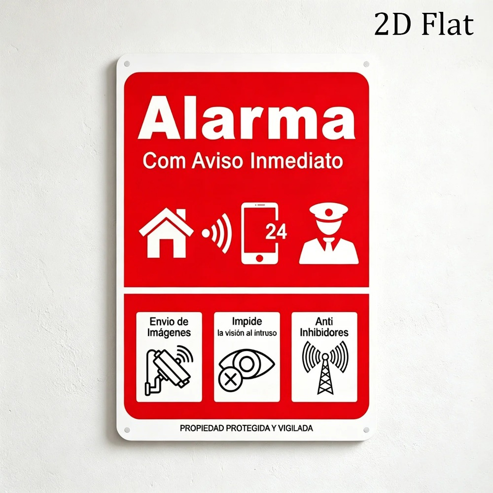 Spanish Alarm System Metal Tin - огляд і ціна Home Security Logo
