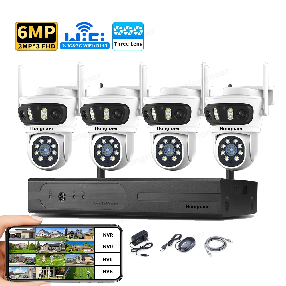 2026 Hongnaer 6MP 4CH 3 Lens 2 - огляд і ціна Home Security Cameras Wireless