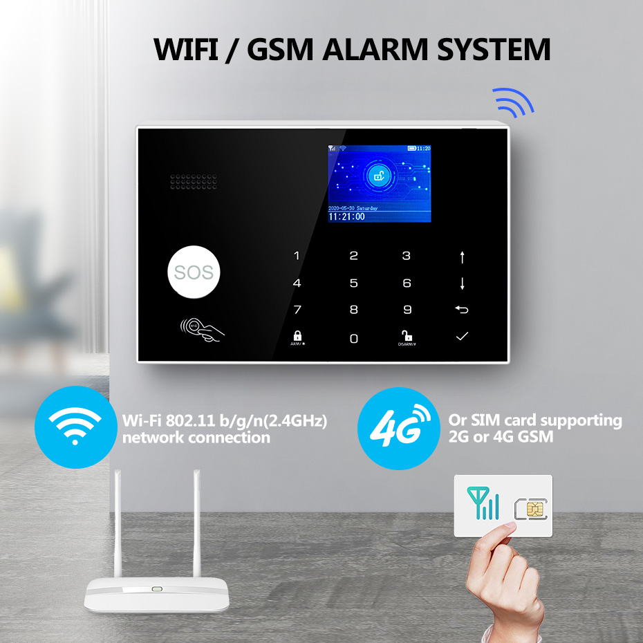 KERUI 433mhz 4G/WIFI Home Alar - огляд і ціна Home Zone Security App