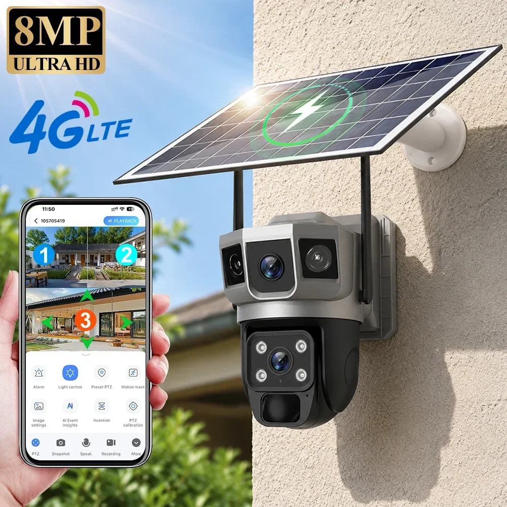 V380 4K 3 Screens 4G Camera So - огляд і ціна Home Security Brand