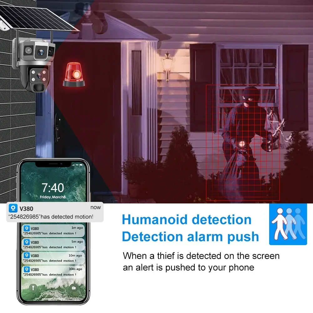V380 4K 3 Screens 4G Camera So - огляд і ціна Home Security Brand