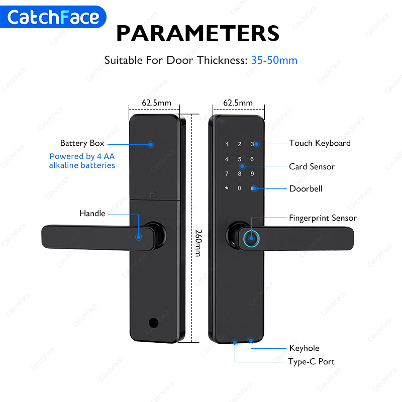 TTLock Fingerprint Smart Door  - огляд і ціна Home Security Battery